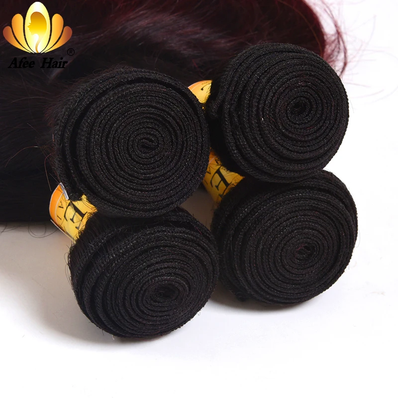Aliafee Hair Malaysian Body Wave 3 Bundles Weave #T1B/27/Natural Color 8"-30" 100% Human Hair Non-Remy Body Wave Extension