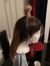 Pelucas de cabello humano con encaje Frontal para mujer, 1B/27 Bob corto, 180%, brasileño, 13x4, ombré, Bob, Remy, 4x4, cierre de encaje