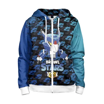 

Children's sweatshirt 3D with zipper Brawl Stars mecha Crow.