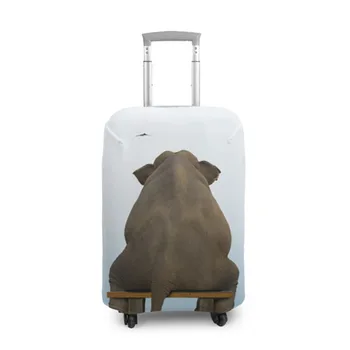 

Case for a suitcase 3D elephant and cranes