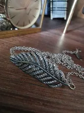 Collar de plata de ley 100% con forma de hoja de roble, colgante con forma de corazón recortado, con luz de la vida, con plumas, A la moda, 925