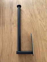 No Holes Roll Paper Holder Stainless Steel Paper Towel Rack for Bathroom Black