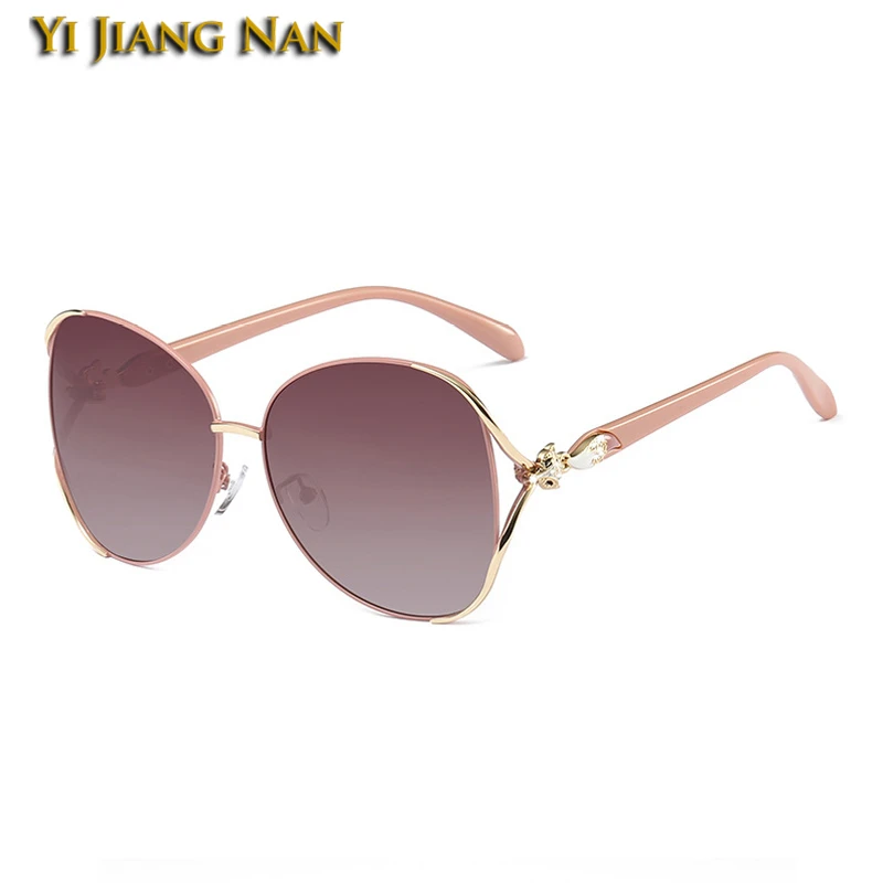 Women Big Rimmed Fashion Oversize Sunglasses Designer Rhinestones Decoration Butterfly Eyewear Sun Glasses - Цвет линз: Pink-Brown Lens