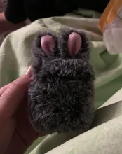 Ear-Fur-Case Capa Carabiner Plush-Cover Apple Airpods Rabbit Soft Wireless for 1-2/Wireless/Charging-fluffy-box