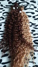 FASHION IDOL-extensiones de pelo sintético Afro para mujer, Pelo Rizado mechones Rubio degradado 24-28 pulgadas, resistente al calor, 6 uds.