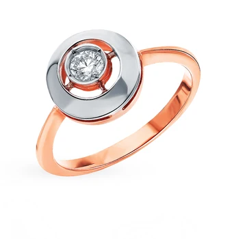 

Gold ring with diamonds sunlight sample 585 test