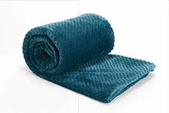 

DAMIER EXTRA soft velvet SOFA bed blanket PETROLEO 130X172