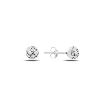 

Angemiel 925 Silver 6mm Pattern Ball Earrings
