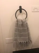 Shelf Towel-Holder Bathroom-Accessories Wall-Mounted Black Aluminum Space Round for Home