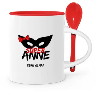 

Personalized Super Mom Red Spoon Mug Cup-1