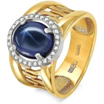 

Kabarovsky ring with sapphire and diamonds in Yellow Gold