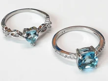 Huitan-anillo cuadrado de piedra azul para mujer, accesorios sencillos minimalistas, sortija, banda, joyería Anillos De Compromiso elegantes