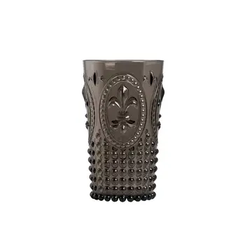 

Smoked Long embossed red wine cup engraving glass wine cup household water Cup drink Champagne Cup various color