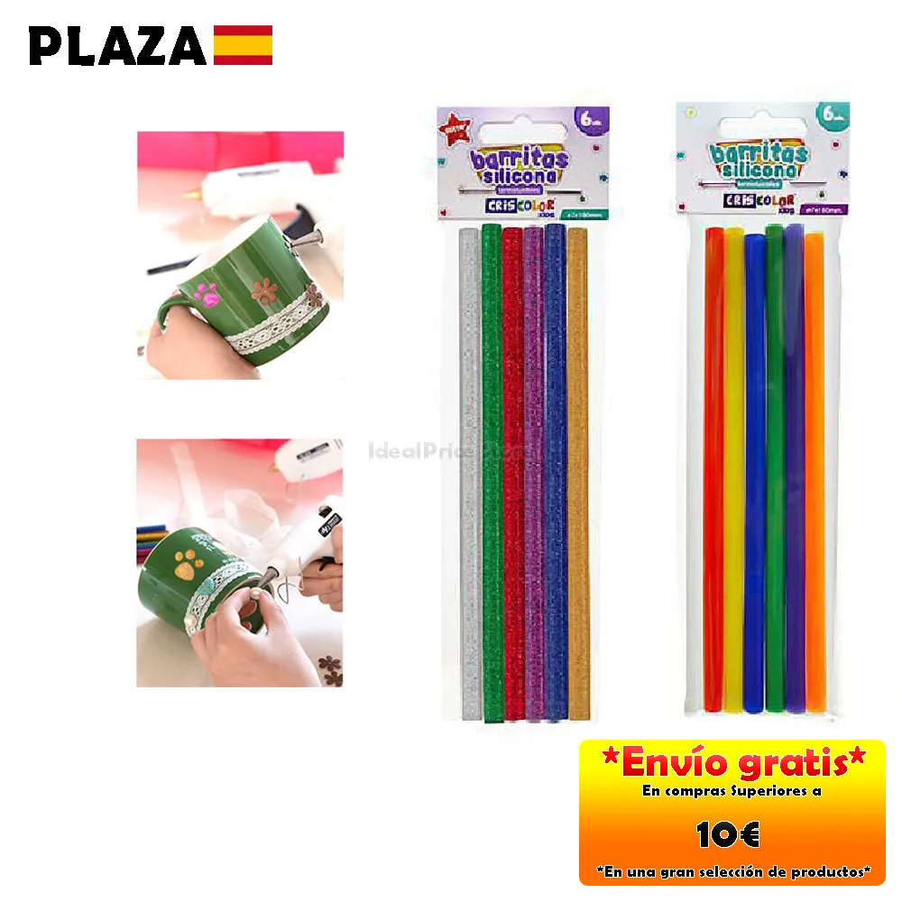 Barras de cola de alta temperatura multiusos, 7x180mm, 6 uds.