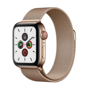 

Apple Watch Serials 5 GPS + Cellular 40mm stainless steel Case Strap gold Milanese Loop Gold