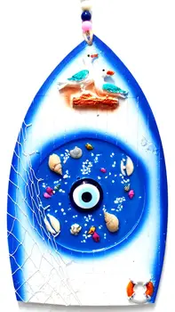 

The Door of Peace, Waited by Seagulls Evil Eye Beaded Wall Ornament