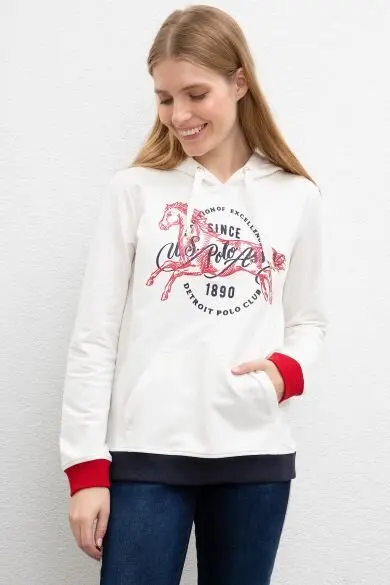 U.S. POLO ASSN. White Regular Sweatshirt | Женская одежда