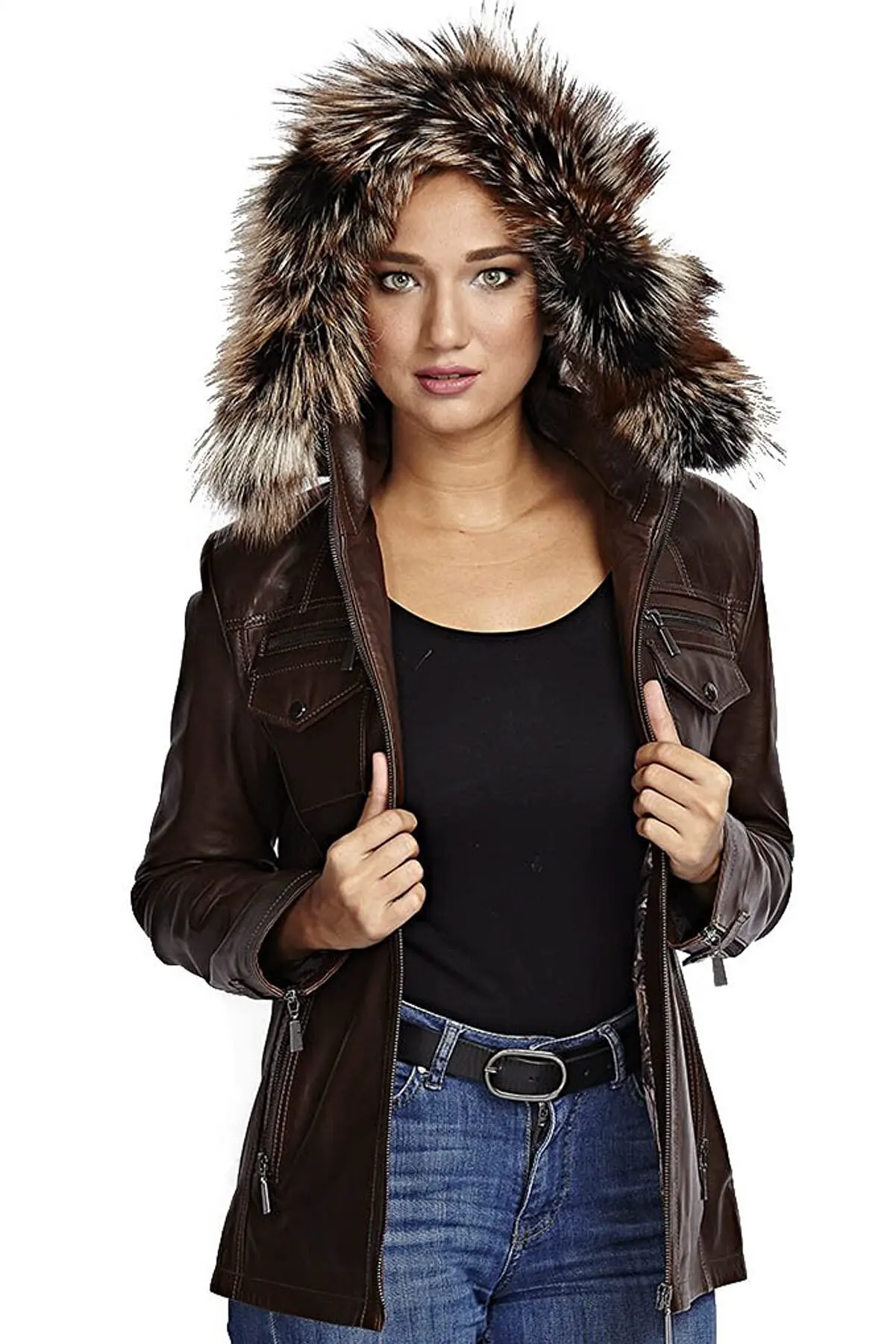 Women Leather Jacket Genuine Sheepskin Design Coat Waterproof New Year Fashion Leather Products From Turkey Hooded Parka