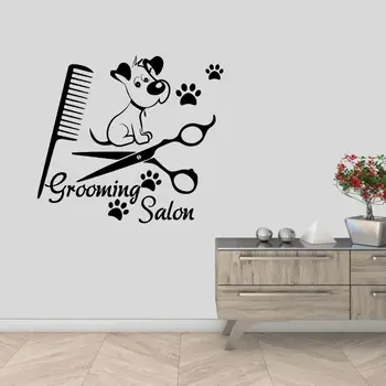 

Grooming Dog Salon Vinyl Wall Art Pet Sticker Decal Home Living Room And Pet Shop Decoration A003067