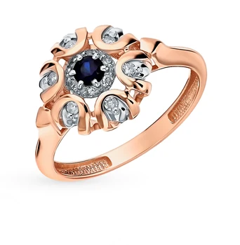 

Gold ring with sapphires and diamonds sunlight sample 585