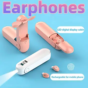 

Wireless Earphone Headphones Sport Bluetooth 5.0 In-Ear LED HD 9D Hifi Stereo Fingerprint Touch Ipx5 Waterproof Mini Headset Fan