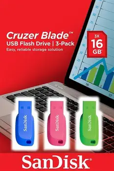

Sandisk Cruzer Blade USB Flashlight Drive 3pack 16GB