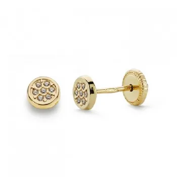 

18K EARRINGS ROUND ZIRCONIA. 4mm