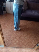 Iamhotty-Vaqueros rectos de retales para mujer, ropa de calle desgastada Vintage de cintura alta para novios, Mom y2k, 2020