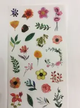 Washi-etiqueta adhesiva decorativa Kawaii para álbum de recortes, pegatinas de papelería para niña, ballena, flores, álbum diario, bricolaje, 6 hojas/paquete
