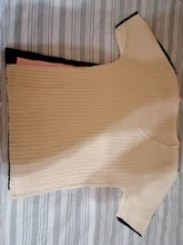 Female Tee Shirt Tops V-Neck Knitted Korea Short-Sleeve Solid Thin Gebreid Dames