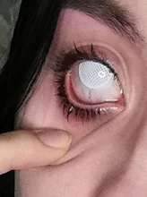 EYESHARE-1 par de lentes de contacto de malla blanca de gran diámetro, cosméticos para ojos de colores, lentes de contacto para Cosplay para Halloween