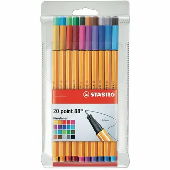 

STABILO Point 88 pen fineliner assorted ink colors 20 pens