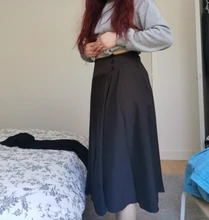 JAYCOSIN-falda de Estilo Vintage para mujer, falda informal de corte A con bolsillos, elástica, de cintura alta, largo plisado, para Primavera e invierno, 2021