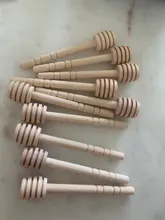 10 unids/set de agitadores miel cuchara de miel de madera palo para tarro de miel palo recoger dispensar cariño café herramientas para mezclar