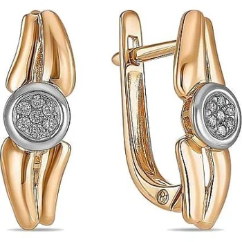 

Lucas gold earrings with 14 red gold diamonds