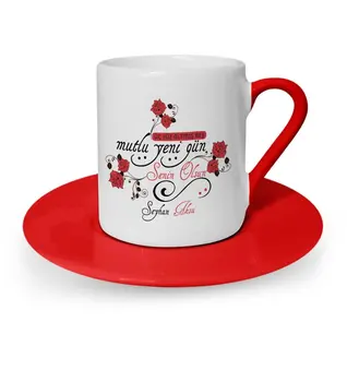 

Personalized 365 Happy New Day Red Turkish coffee Cup-5