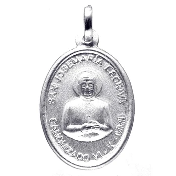 

Medal Sterling Silver 925m St. Josemaria Escriva double faced [8249]