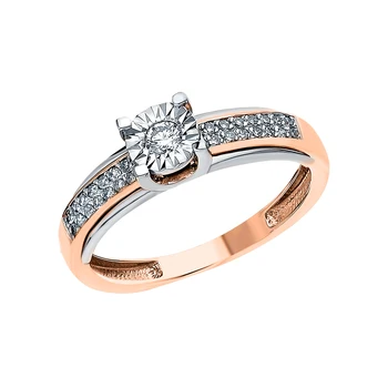 

Gold ring with diamonds sunlight sample 585