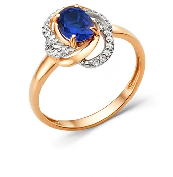 

Gold ring with sapphires and cubic zirconia sunlight sample 585