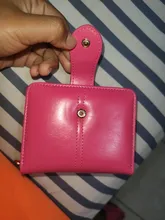 Cartera corta de PU para mujer, monedero pequeño rojo con cremallera y botón, monedero con bolsillo para monedas, gran oferta