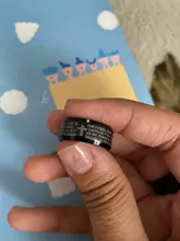 Letdiffery de acero inoxidable de Color negro cruz de jesús carta anillo de rezo de biblia anillos de dedo para los hombres 8mm joyas de amuleto