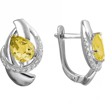 

Esthete earrings with cubic zirconia and citrine Silver