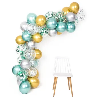 

82pcs Metal Green Balloon Garland Arch Kit Confetti Balloon Set Wedding Birthday Party Decorations Baby Shower Helium Globos