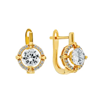 

Silver earrings with sitals and cubic zirconium sunlight sample 925