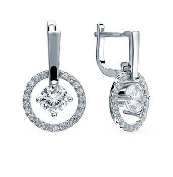 

Silver earrings with cubic zirconia sunlight sample 925