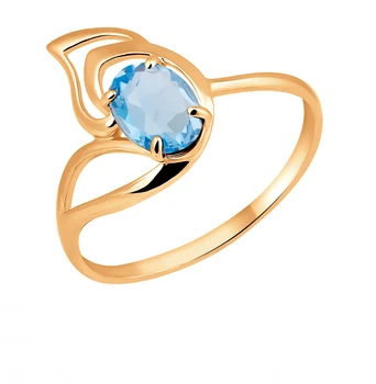 

Gold ring with Topaz sunlight sample 585