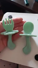 Spoon Fork-Set Dishware Children Tableware Safety Cute Short-Handle PP Solid-Color 2pcs/Pack