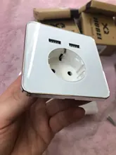 Adapter Charging-Socket Socket-Pow Glass-Panel Wall-Charger Eu-Plug Jiubei Crystal White