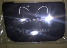 Jom Tokoy-bolsa organizadora de cosméticos para mujer, bolso de maquillaje de marca a la moda con bonito estampado de gato negro puro