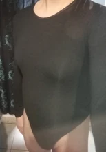 Body negro de manga larga con cuello redondo para mujer, Top Sexy blanco para Primavera e invierno, ropa de calle, novedad